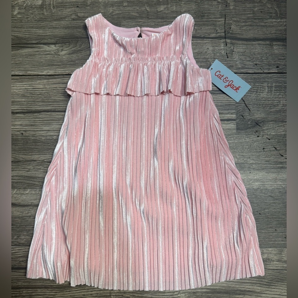 Cat & Jack Shimmering Pink Striped Dress